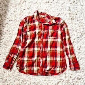 Lucky Brand Western Plaid Southern Cowgirl Button Down Womens M Classic Rodeo